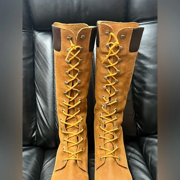 Timberland Premium 14” Knee High Wheat Waterproof Leather Boots Women Size 10W - Picture 9 of 16